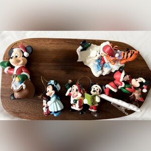 Lot of 6 VTG Disney Christmas Ornaments Mickey Minnie Mouse Winnie Pooh Tiger